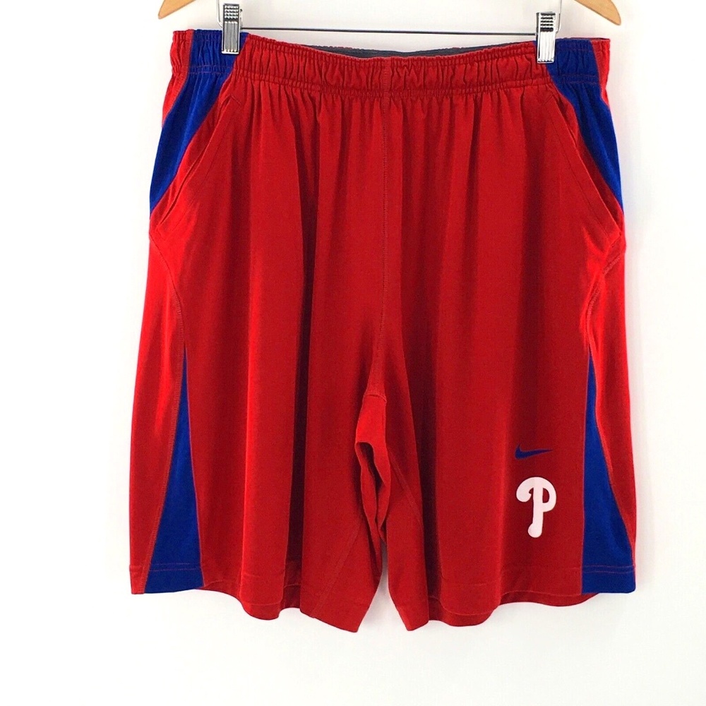 Philadelphia Phillies Nike Training Shorts Red MLB Authentic Collection Sz XXL - Picture 1 of 9